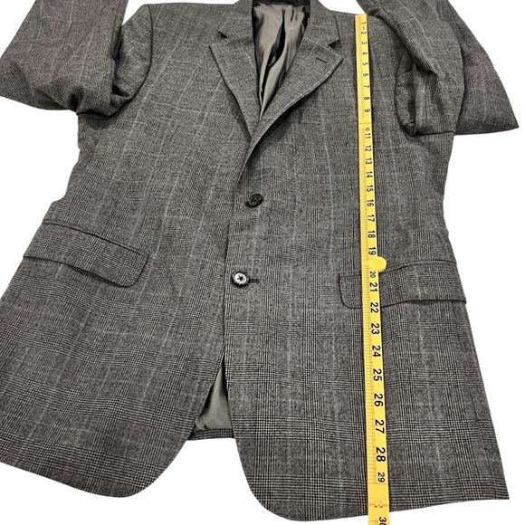 Lauren Ralph Lauren Men’s Blazer Suit Jacket Size 42 R Wool Gray Glen Plaid - Picture 12 of 15